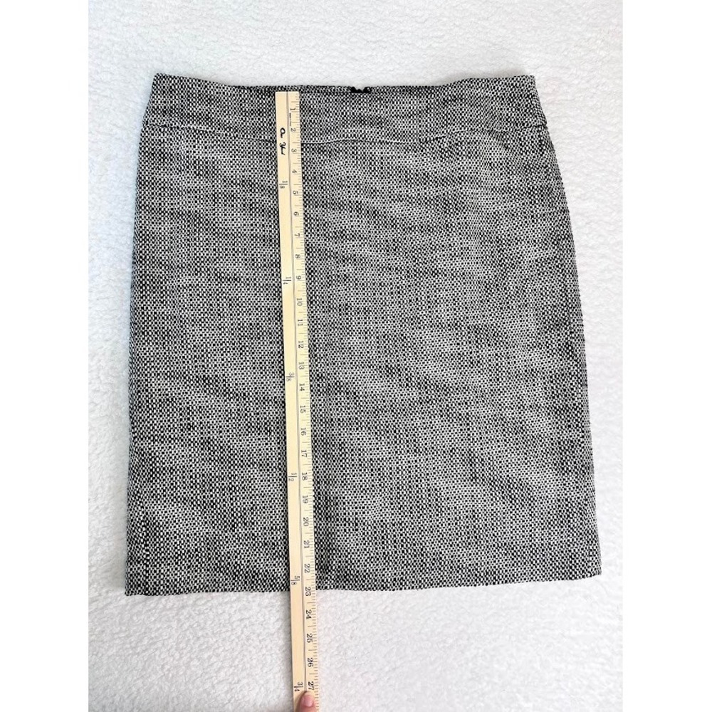 Ann Taylor LOFT Black White Textured Basketweave Pencil Skirt Size 14 Lined Work - Picture 2 of 6